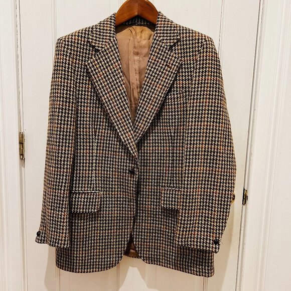 Vintage Dunn & Co. Men’s Tweed Jacket 41 R Multi Color Harris Tweed Blazer Sport